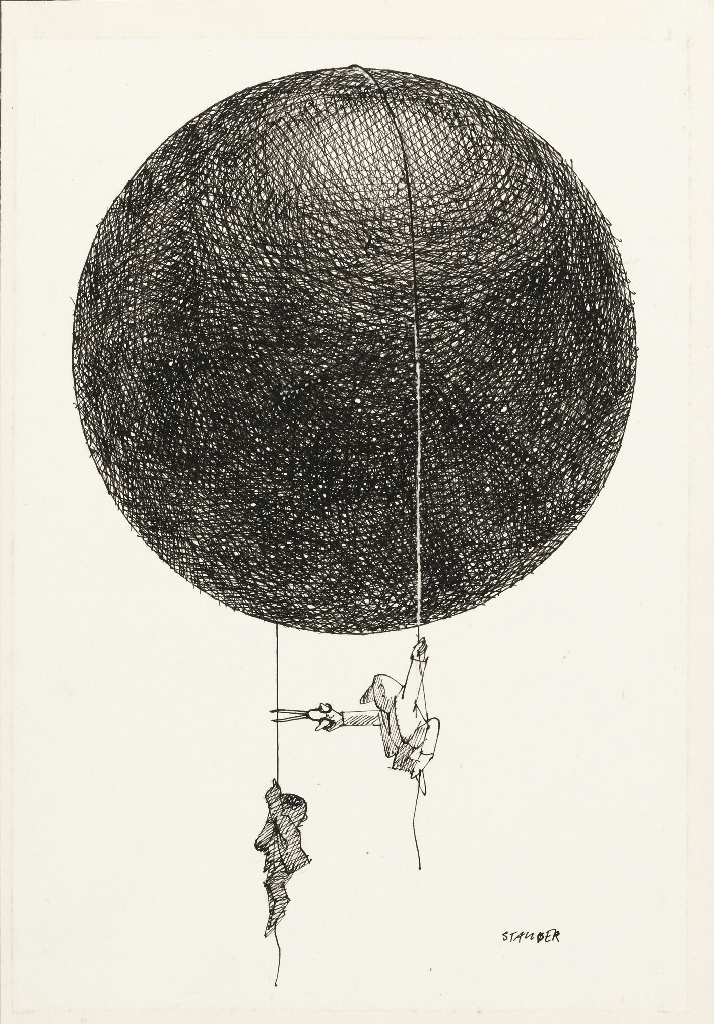 Jules Stauber, Ohne Titel, Federzeichnung, o.D. © Centre Dürrenmatt / P.T.