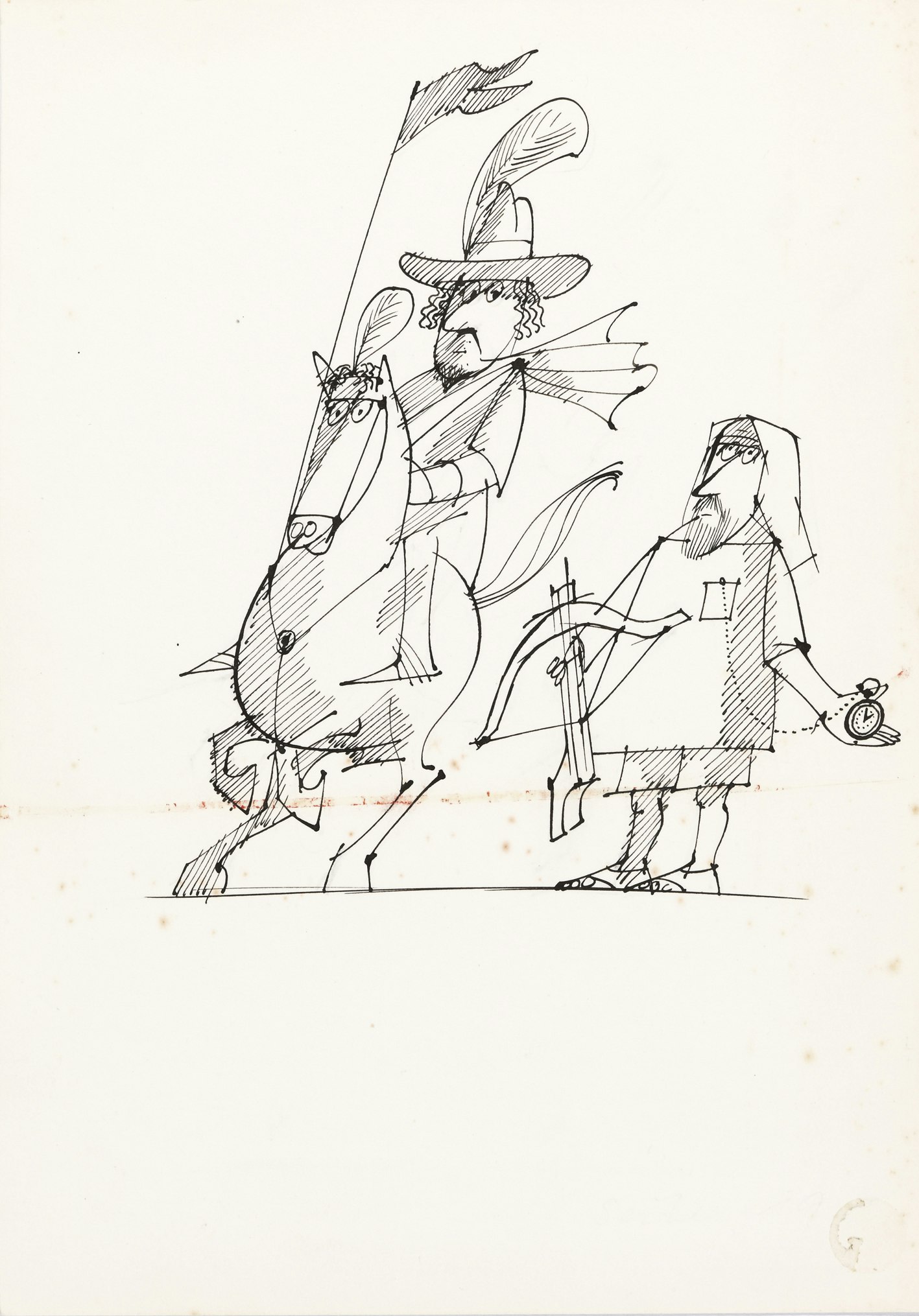 Jules Stauber, sans titre, encre de Chine sur papier, s.d. © Centre Dürrenmatt / P.T.