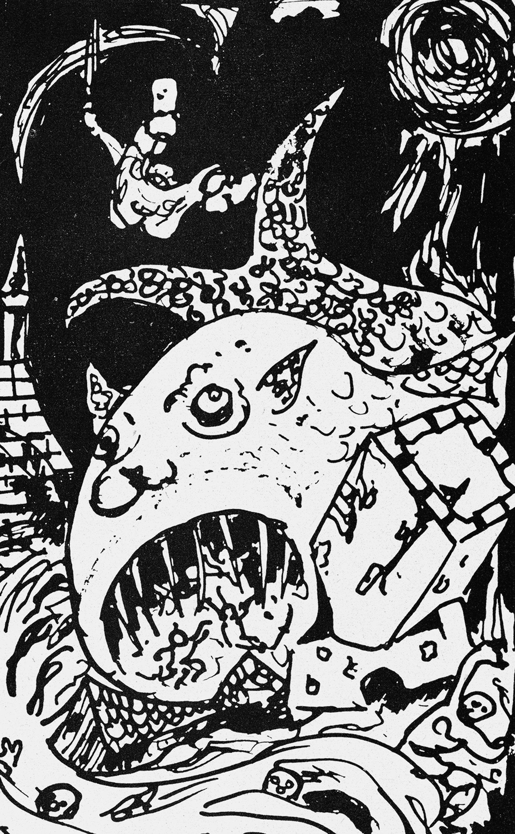 Friedrich Dürrenmatt, illustration pour la première édition d’Il est écrit, 1946, encre sur papier, 20 x 12 cm, collection CDN © CDN / Confédération suisse