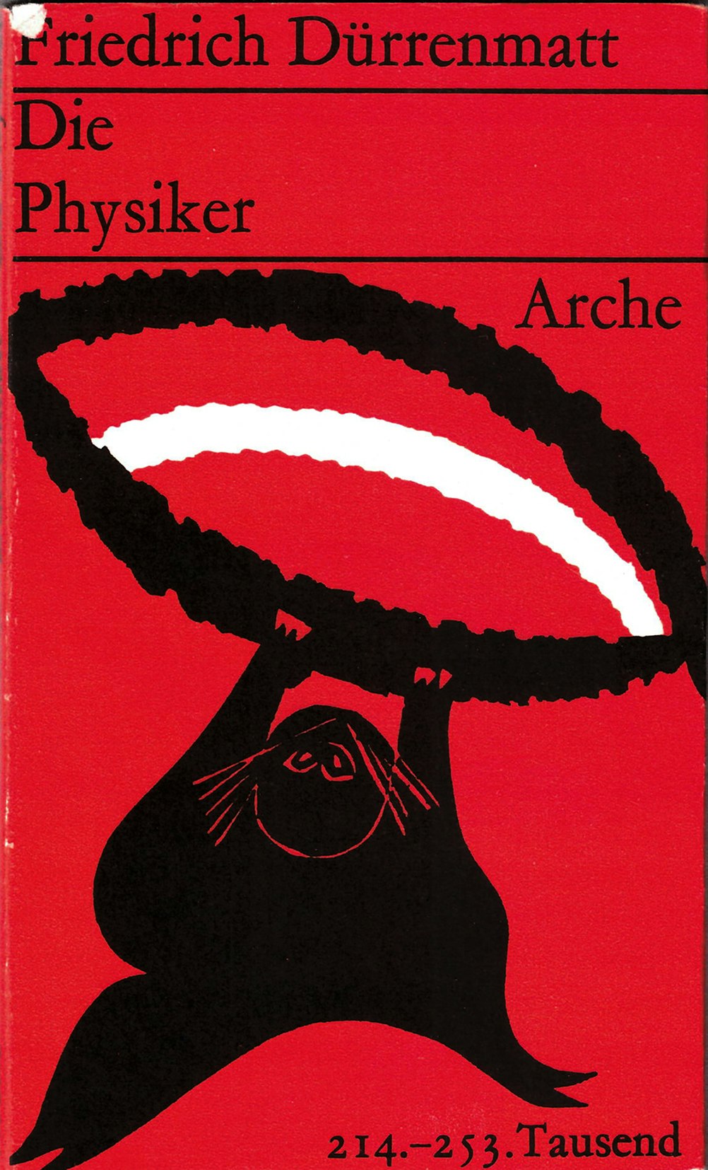 Couverture du livre « Les Physiciens » de Friedrich Dürrenmatt aux éditions Arche avec un dessin de l’auteur, 1962 © Arche Verlag