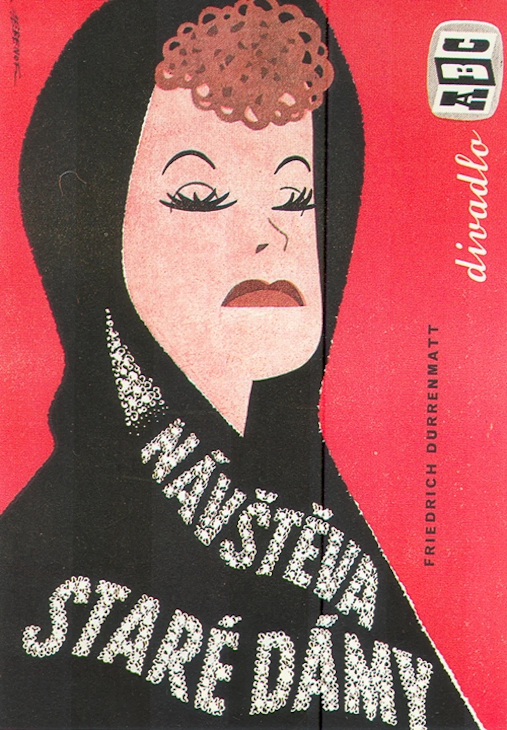 La visita della vecchia signora: programma della rappresentazione del 1959 a Praga
